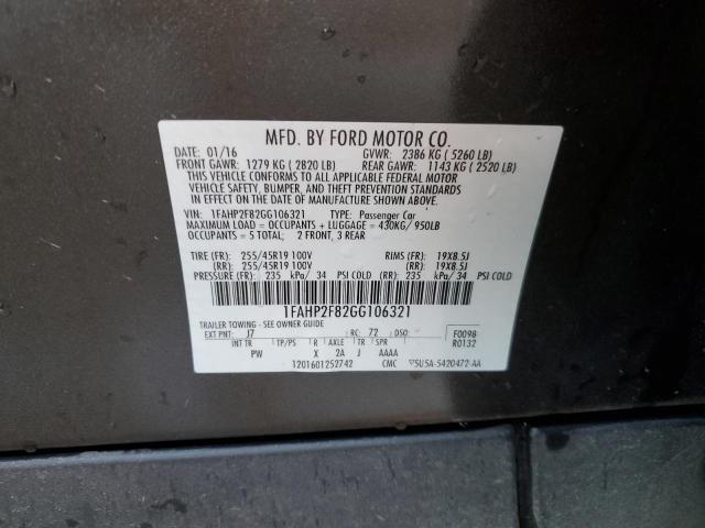 Photo 11 VIN: 1FAHP2F82GG106321 - FORD TAURUS LIM 