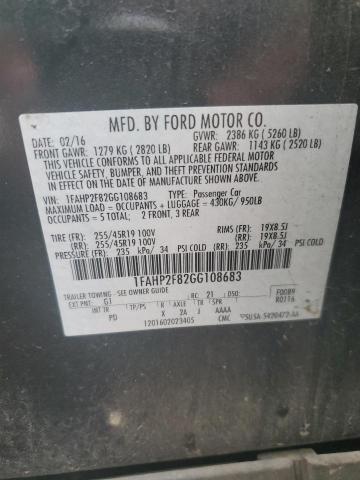 Photo 12 VIN: 1FAHP2F82GG108683 - FORD TAURUS LIM 