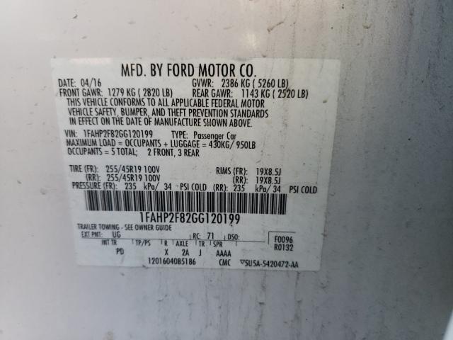 Photo 9 VIN: 1FAHP2F82GG120199 - FORD TAURUS LIM 