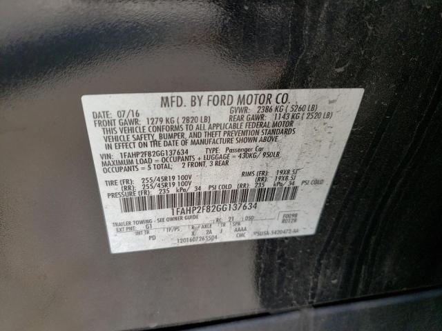 Photo 9 VIN: 1FAHP2F82GG137634 - FORD TAURUS LIM 