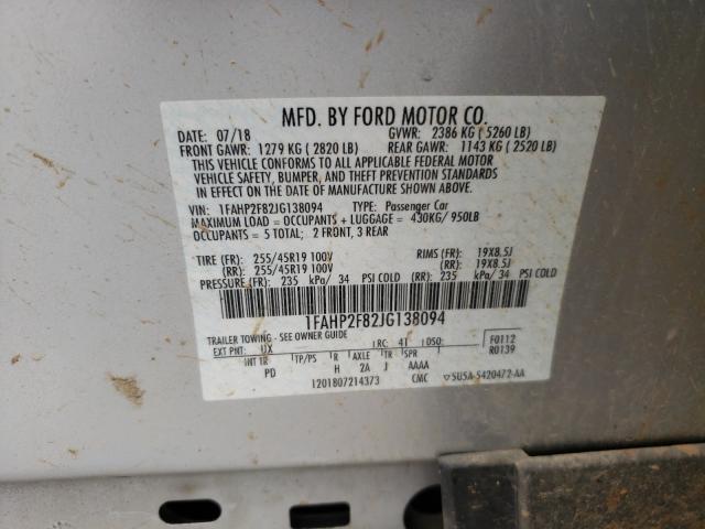 Photo 9 VIN: 1FAHP2F82JG138094 - FORD TAURUS LIM 