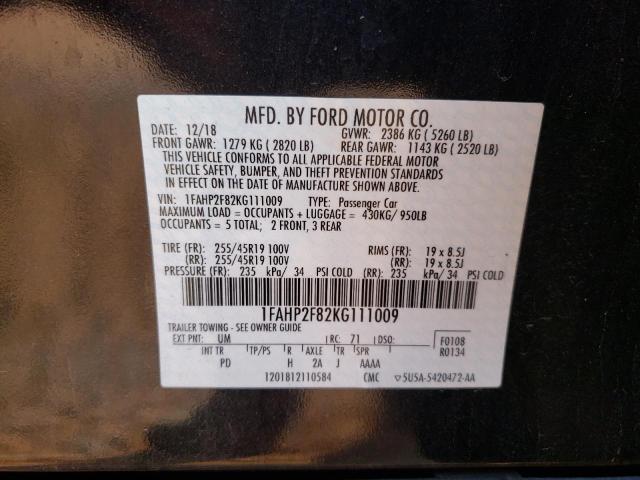 Photo 11 VIN: 1FAHP2F82KG111009 - FORD TAURUS LIM 