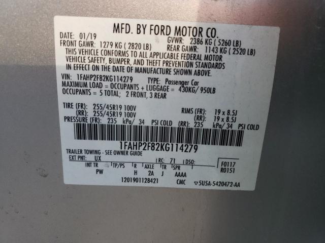 Photo 9 VIN: 1FAHP2F82KG114279 - FORD TAURUS LIM 