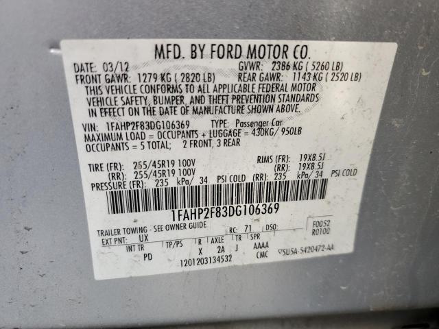 Photo 9 VIN: 1FAHP2F83DG106369 - FORD TAURUS LIM 