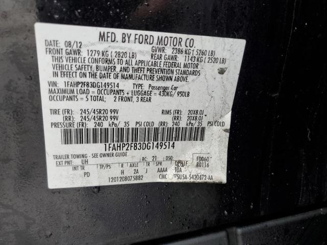 Photo 12 VIN: 1FAHP2F83DG149514 - FORD TAURUS 