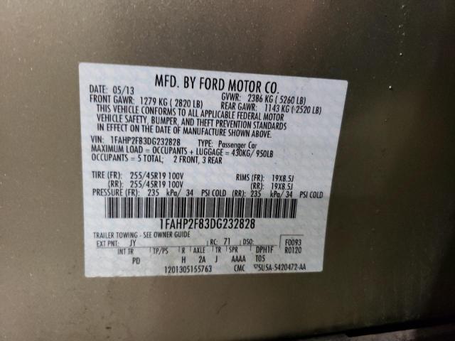 Photo 11 VIN: 1FAHP2F83DG232828 - FORD TAURUS LIM 