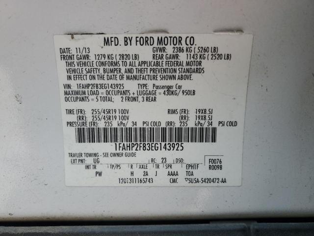 Photo 11 VIN: 1FAHP2F83EG143925 - FORD TAURUS 