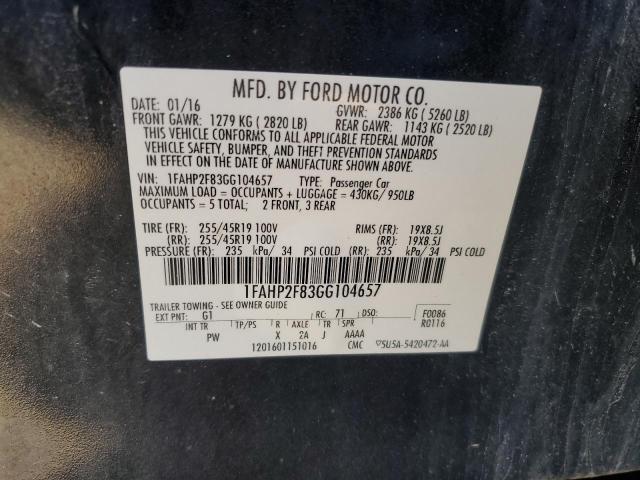 Photo 11 VIN: 1FAHP2F83GG104657 - FORD TAURUS LIM 