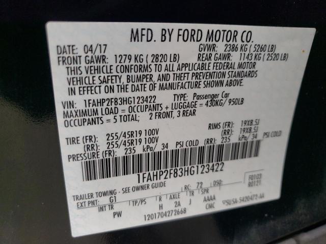 Photo 12 VIN: 1FAHP2F83HG123422 - FORD TAURUS LIM 