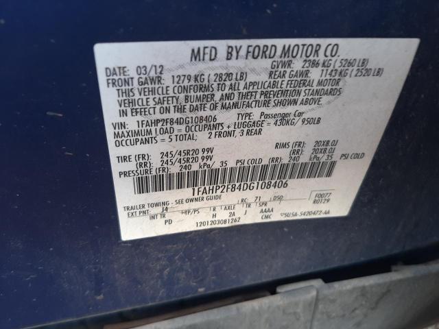 Photo 9 VIN: 1FAHP2F84DG108406 - FORD TAURUS LIM 