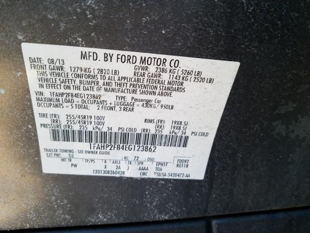 Photo 9 VIN: 1FAHP2F84EG123862 - FORD TAURUS LIM 