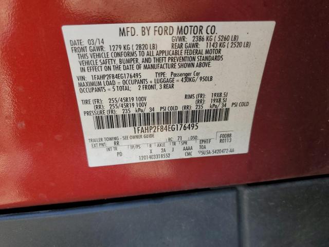 Photo 9 VIN: 1FAHP2F84EG176495 - FORD TAURUS LIM 