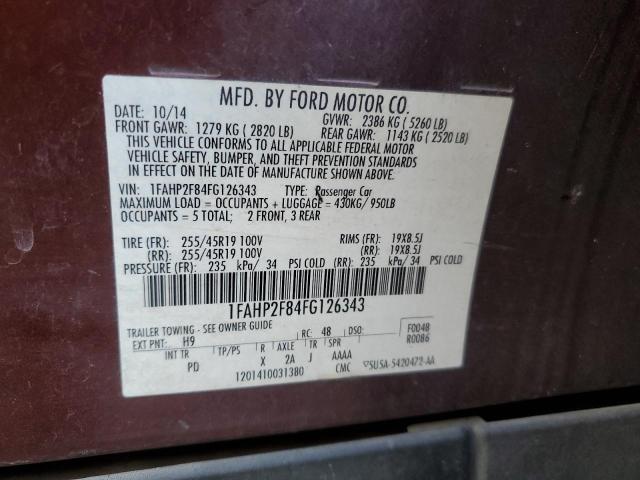 Photo 11 VIN: 1FAHP2F84FG126343 - FORD TAURUS LIM 