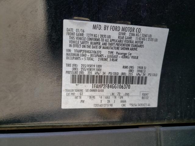 Photo 9 VIN: 1FAHP2F84GG106370 - FORD TAURUS LIM 