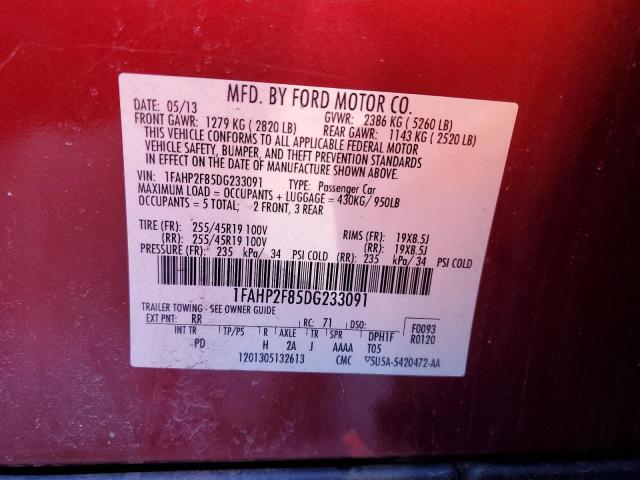 Photo 11 VIN: 1FAHP2F85DG233091 - FORD TAURUS 