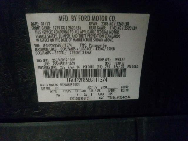 Photo 9 VIN: 1FAHP2F85EG111574 - FORD TAURUS LIM 