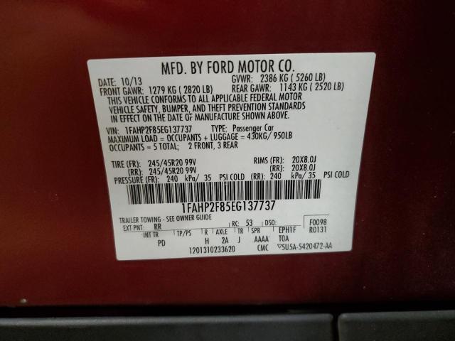 Photo 11 VIN: 1FAHP2F85EG137737 - FORD TAURUS 