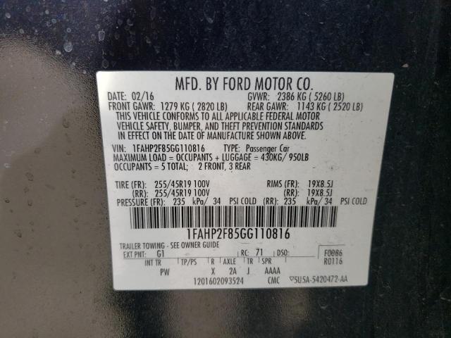 Photo 11 VIN: 1FAHP2F85GG110816 - FORD TAURUS LIM 