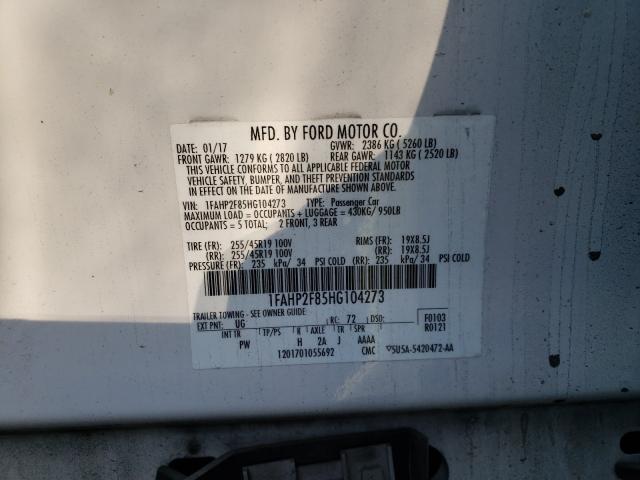 Photo 9 VIN: 1FAHP2F85HG104273 - FORD TAURUS LIM 