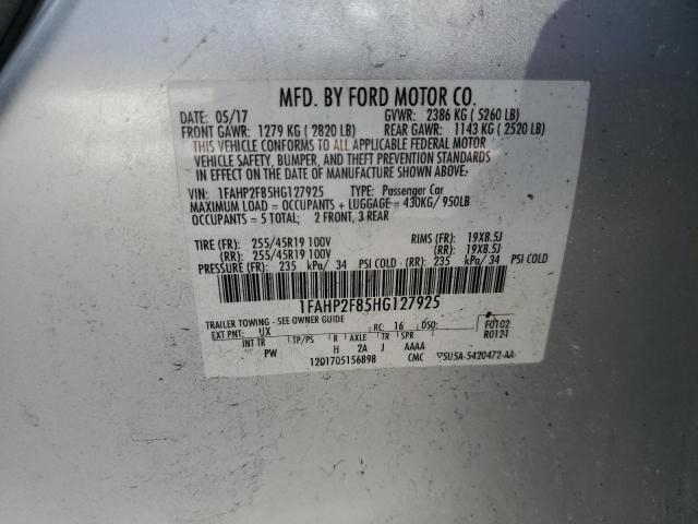 Photo 12 VIN: 1FAHP2F85HG127925 - FORD TAURUS LIM 