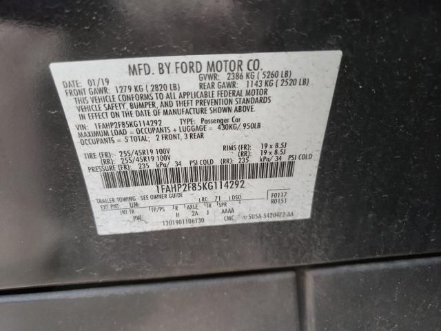 Photo 9 VIN: 1FAHP2F85KG114292 - FORD TAURUS LIM 