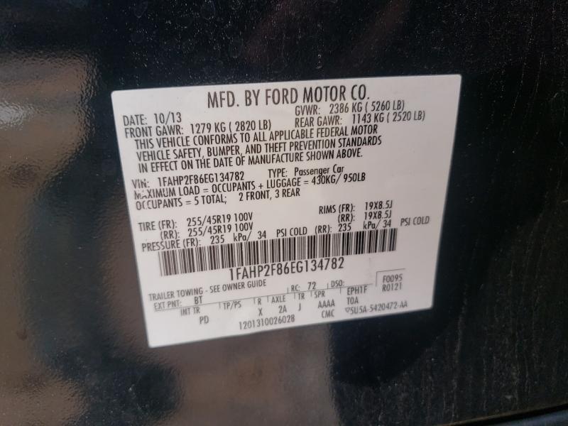 Photo 9 VIN: 1FAHP2F86EG134782 - FORD TAURUS LIM 