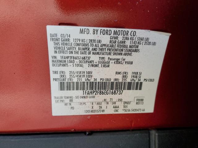 Photo 9 VIN: 1FAHP2F86EG168737 - FORD TAURUS LIM 