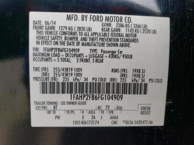 Photo 11 VIN: 1FAHP2F86FG104909 - FORD TAURUS LIM 