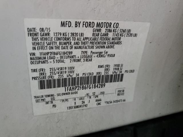 Photo 11 VIN: 1FAHP2F86FG184289 - FORD TAURUS LIM 