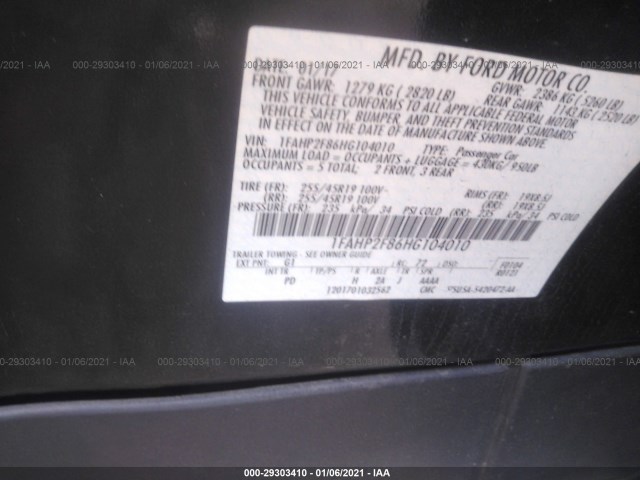 Photo 8 VIN: 1FAHP2F86HG104010 - FORD TAURUS 