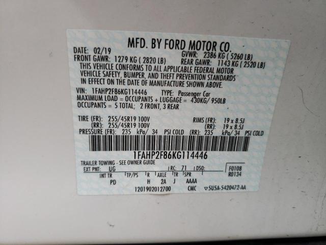 Photo 11 VIN: 1FAHP2F86KG114446 - FORD TAURUS LIM 