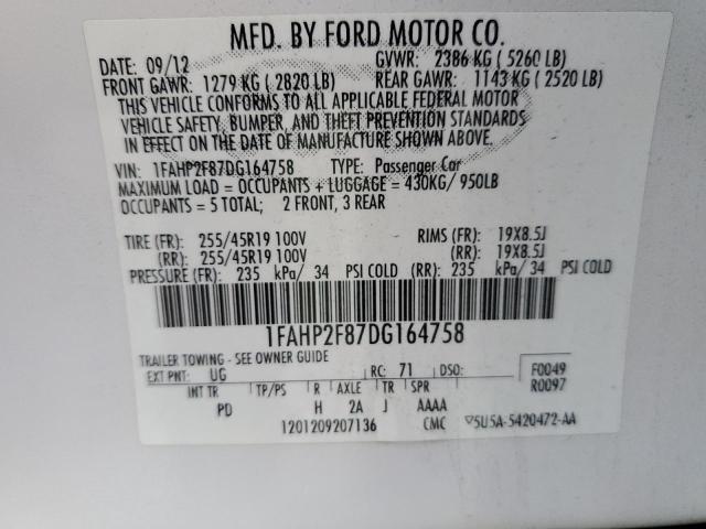 Photo 12 VIN: 1FAHP2F87DG164758 - FORD TAURUS 