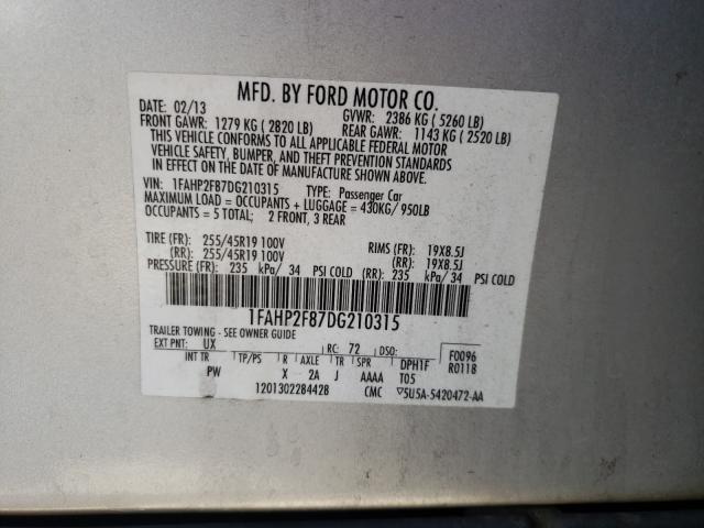 Photo 9 VIN: 1FAHP2F87DG210315 - FORD TAURUS LIM 