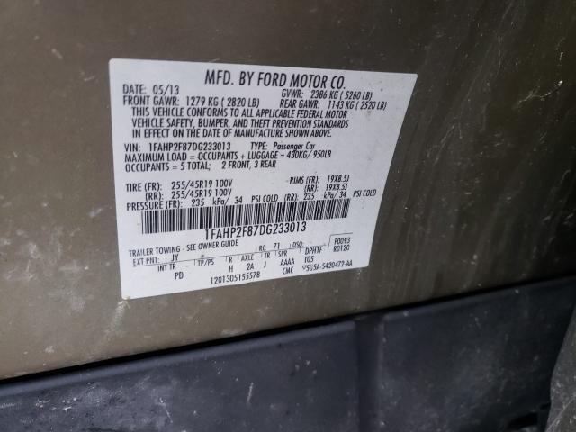 Photo 9 VIN: 1FAHP2F87DG233013 - FORD TAURUS LIM 