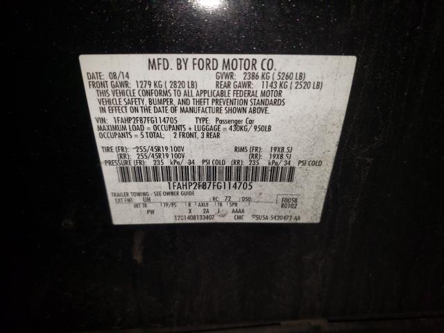 Photo 9 VIN: 1FAHP2F87FG114705 - FORD TAURUS LIM 