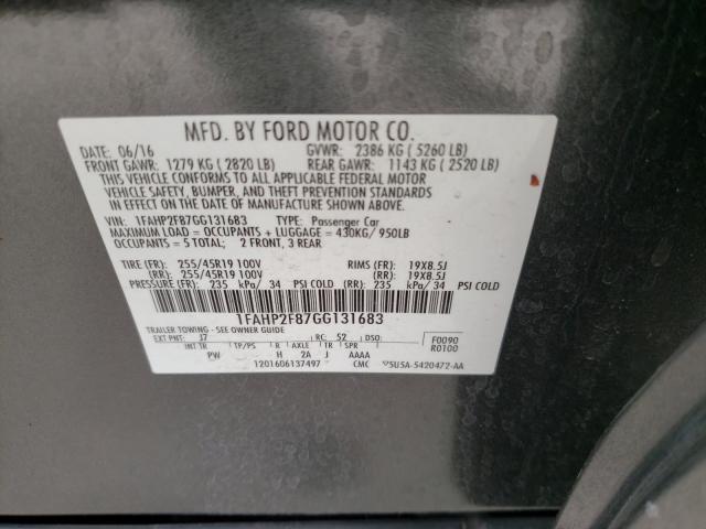 Photo 9 VIN: 1FAHP2F87GG131683 - FORD TAURUS LIM 