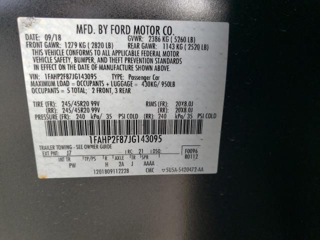 Photo 9 VIN: 1FAHP2F87JG143095 - FORD TAURUS LIM 