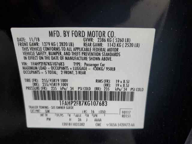 Photo 11 VIN: 1FAHP2F87KG107683 - FORD TAURUS 