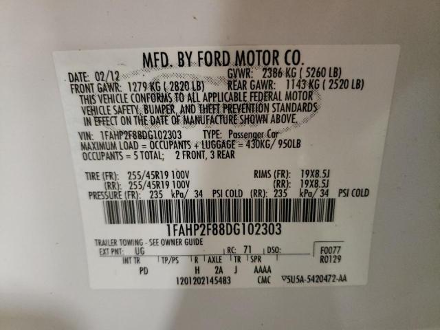 Photo 9 VIN: 1FAHP2F88DG102303 - FORD TAURUS LIM 