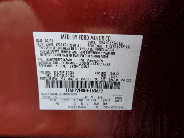 Photo 12 VIN: 1FAHP2F88EG163670 - FORD TAURUS LIM 