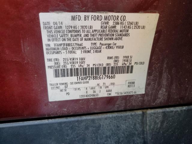 Photo 12 VIN: 1FAHP2F88EG179660 - FORD TAURUS 