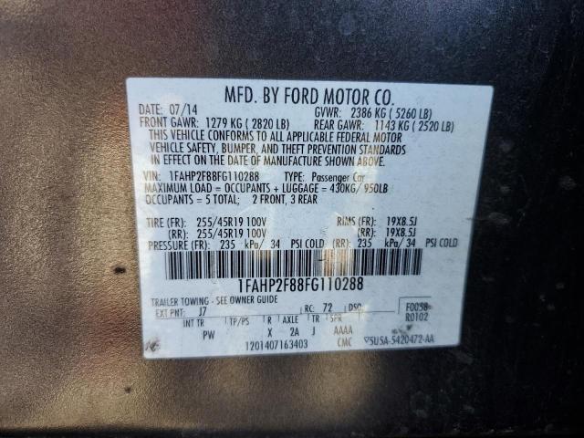 Photo 9 VIN: 1FAHP2F88FG110288 - FORD TAURUS LIM 