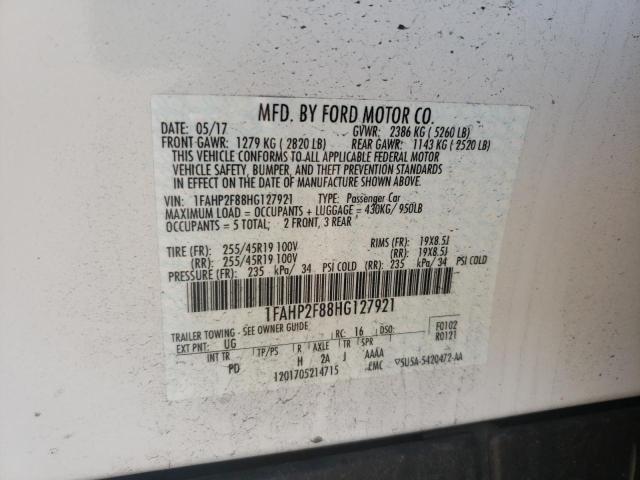 Photo 9 VIN: 1FAHP2F88HG127921 - FORD TAURUS LIM 