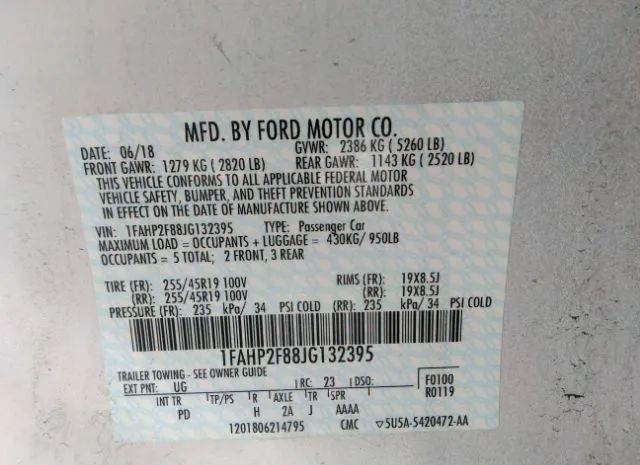 Photo 8 VIN: 1FAHP2F88JG132395 - FORD TAURUS 