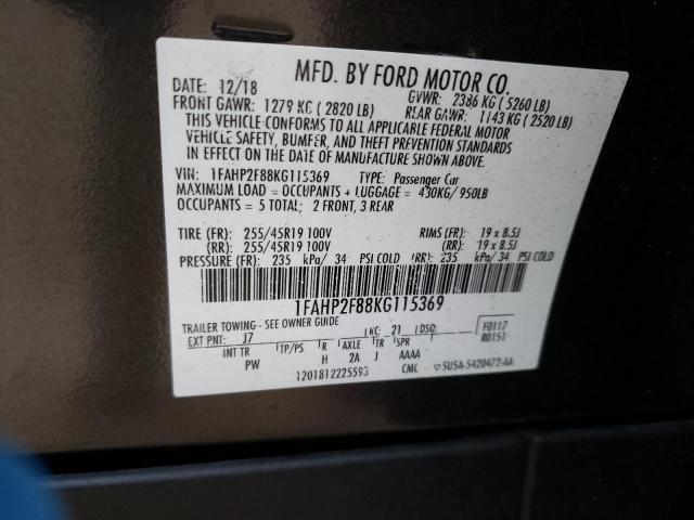 Photo 12 VIN: 1FAHP2F88KG115369 - FORD TAURUS LIM 