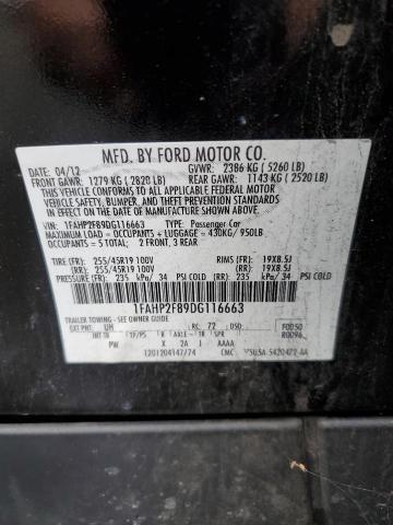 Photo 9 VIN: 1FAHP2F89DG116663 - FORD TAURUS LIM 