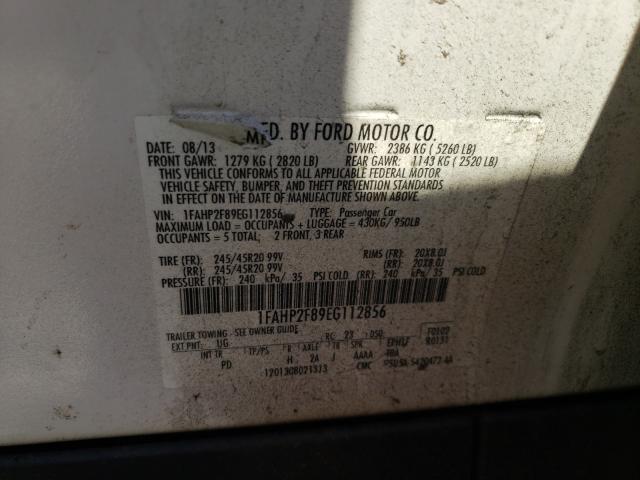 Photo 9 VIN: 1FAHP2F89EG112856 - FORD TAURUS LIM 