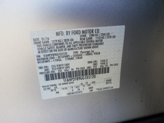 Photo 9 VIN: 1FAHP2F89GG105120 - FORD TAURUS LIM 