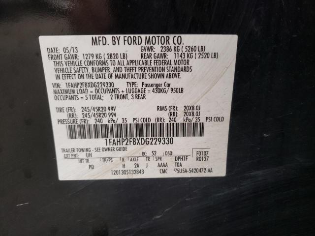 Photo 9 VIN: 1FAHP2F8XDG229330 - FORD TAURUS LIM 