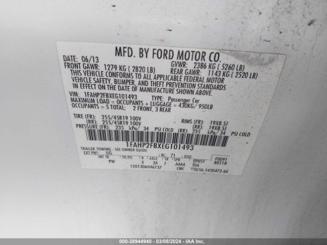 Photo 8 VIN: 1FAHP2F8XEG101493 - FORD TAURUS 